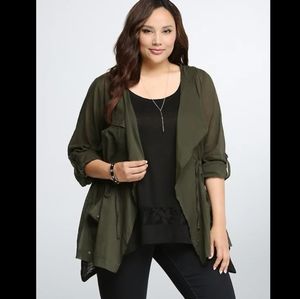 ⬇️ SALE! Torrid Drape Front Hooded Anorak